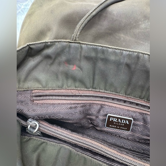 Prada - Authentic - Canvas Olive colored Shoulder /Tote Bag - Picture 12 of 16